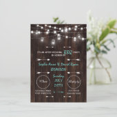 Old Barn Mason Jars Lights After Wedding BBQ Party Invitation (Standing Front)