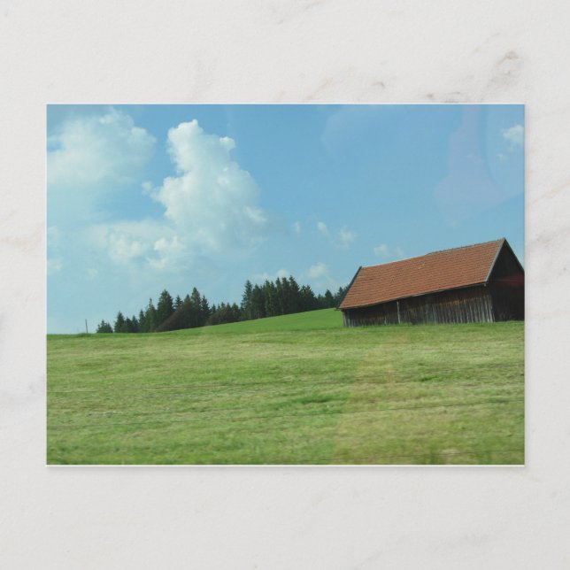 Old Barn On a Hillside Postcard (Front)
