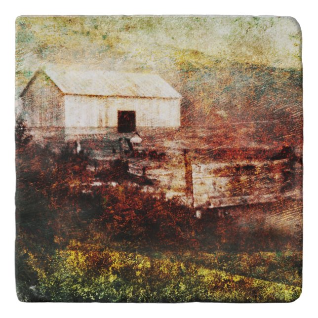 Old Barn Photo Painting Custom Trivet (Front)