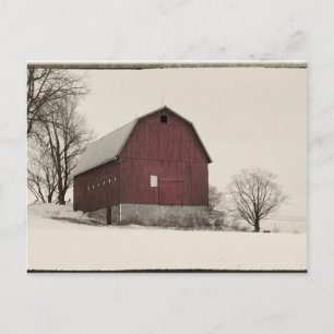 old barn postcard