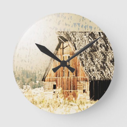 Old Barn Round Clock
