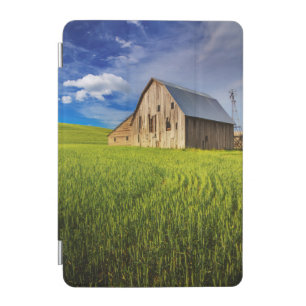 Old Barn Surrounded by Spring Wheat Field 1 iPad Mini Cover