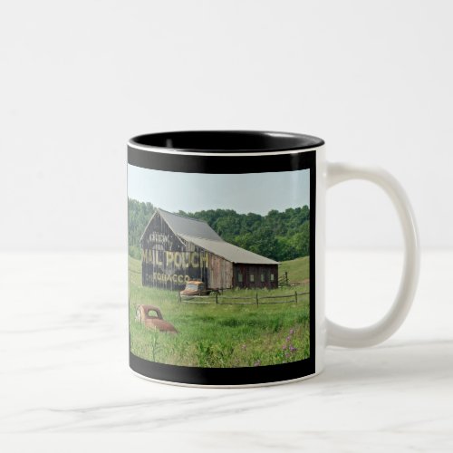 Old Barn With Painted Advertising Two_Tone Coffee Mug