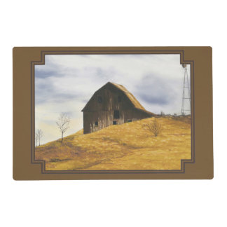 Old barn with windmill placemat