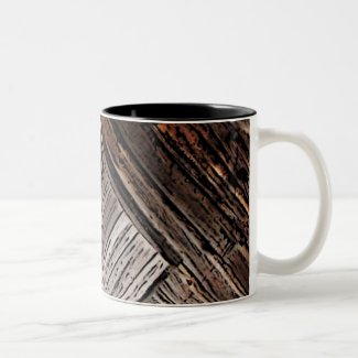 Old Barn Wood Abstract Two-Tone Coffee Mug