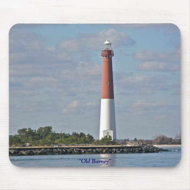 "Old Barney" Barnegat Lighthouse LBI NJ Mouse Pad (Front)