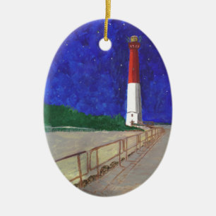 Old Barney Lightiouse, LBI New Jersey Ceramic Ornament