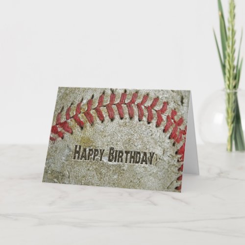 Old Baseball Birthday Card