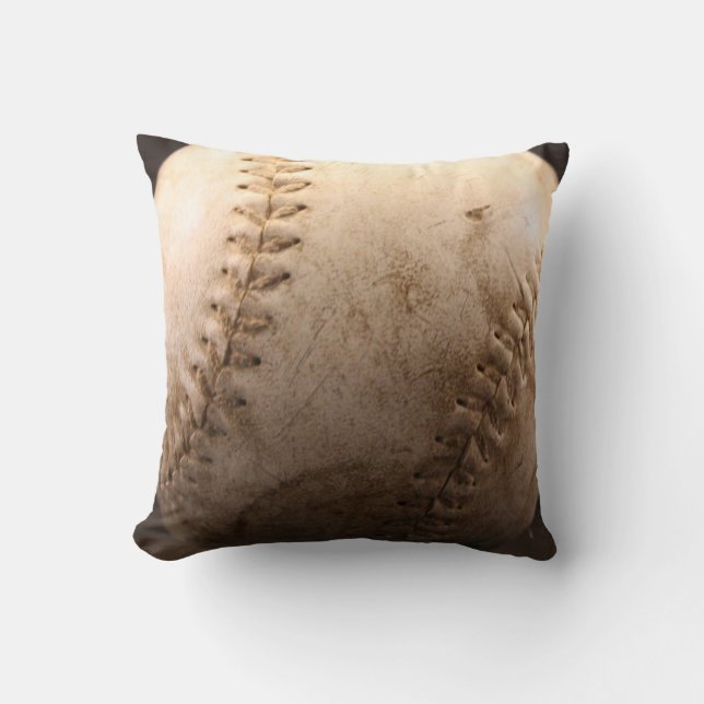 Old Baseball Throw Pillow (Front)
