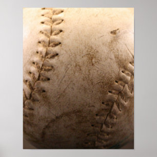 Old Baseball Up Close Poster