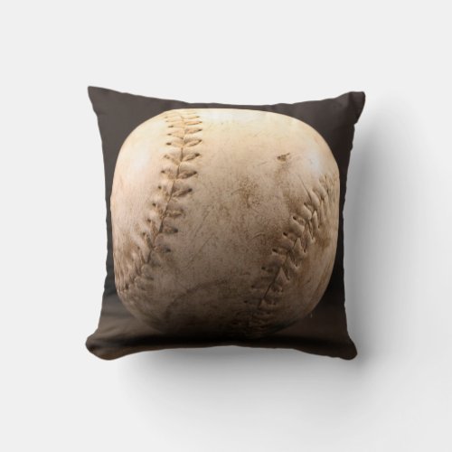 Old Baseball with Scuff Marks Throw Pillow
