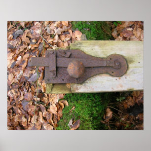 Old Basement Door Latch Poster