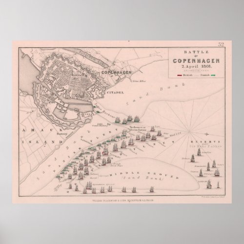 Old Battle of Copenhagen 1801  Poster