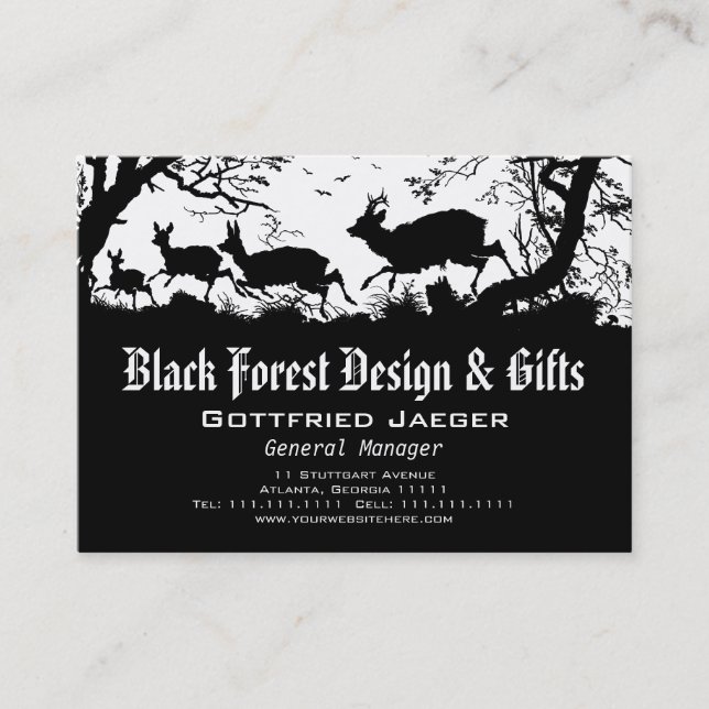 Old Bavaria German style deer Business Card (Front)