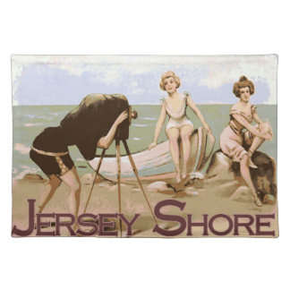 Old Beach Time Jersey Shore Cloth Placemat