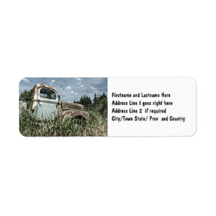Old Beater Truck - Rusty Vintage Farm Vehicle Label