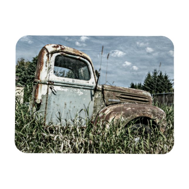 Old Beater Truck - Rusty Vintage Farm Vehicle Magnet (Horizontal)