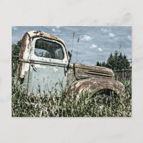 Old Beater Truck _ Rusty Vintage Farm Vehicle Postcard