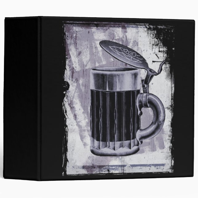 Old Beer Stein Illustration on Grunge Background Binder (Front/Spine)