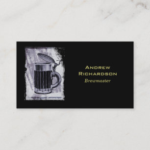 Old Beer Stein Illustration on Grunge Background Business Card
