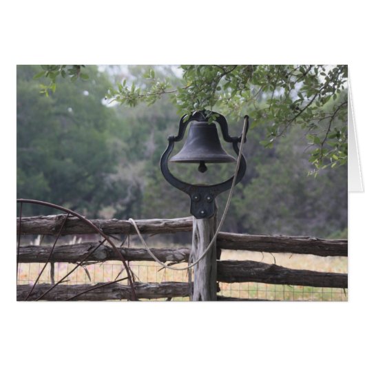 Old Bell on a Fence Cards (Front Horizontal)