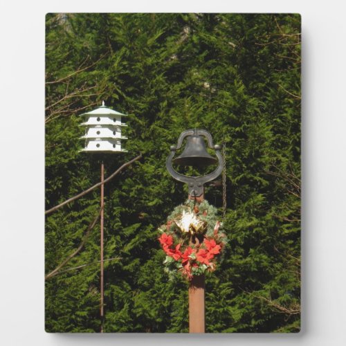 Old Bells and Birdhouse Christmas Wreath Plaque
