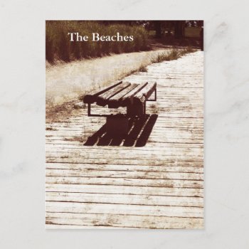 Old Bench - The Beaches  Toronto Postcard by myworldtravels at Zazzle