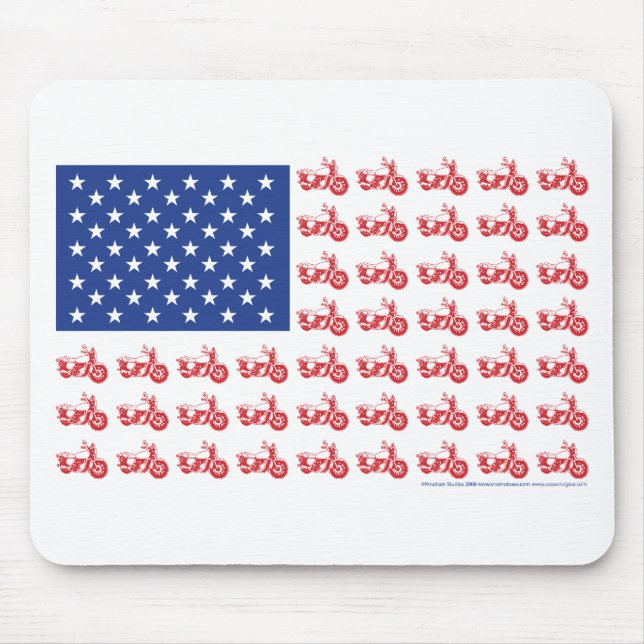 OLD-BIKE-FLAG-TEE MOUSE PAD (Front)