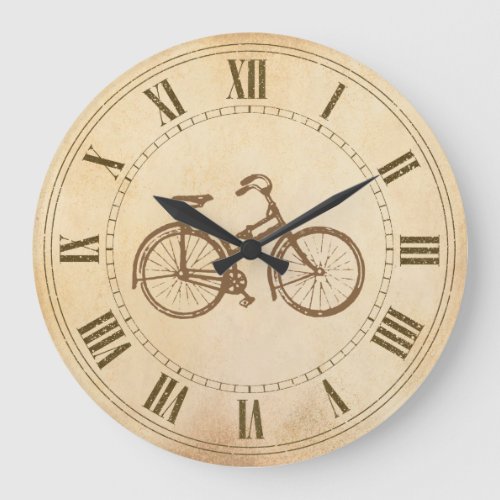 Old Bike Large Clock