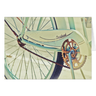 Old bike on sidewalk cards
