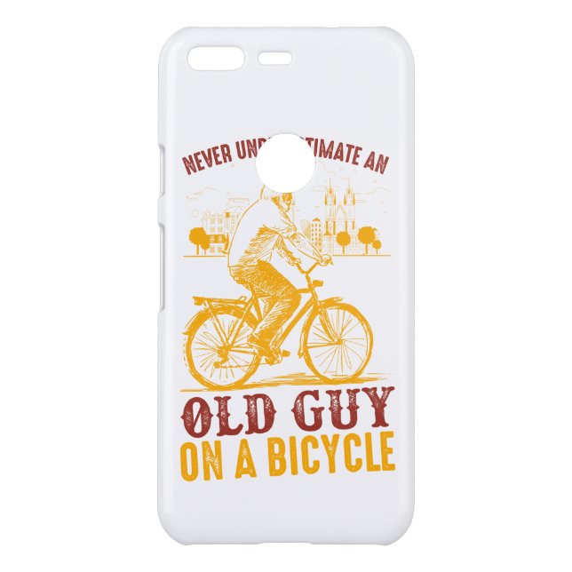 Old Biker Design | Bicycle | Never Underestimate Uncommon Google Pixel Case (Back)