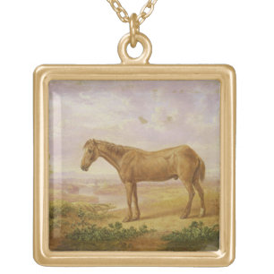 Old Billy, a Draught Horse, Aged 62 (oil on panel) Gold Plated Necklace