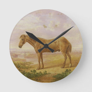Old Billy, a Draught Horse, Aged 62 (oil on panel) Round Clock