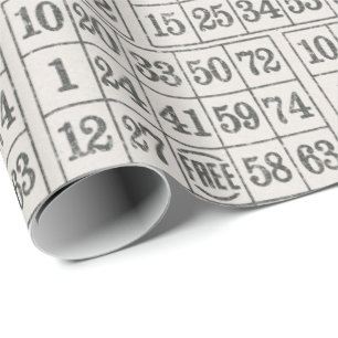 Old Bingo Card Wrapping Paper