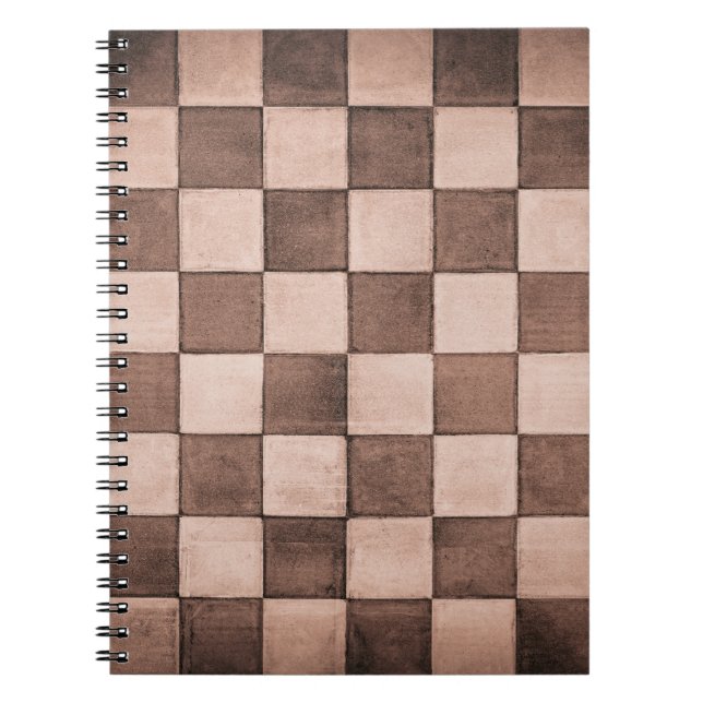 Old black and white tiled stone wall texture backg notebook (Front)
