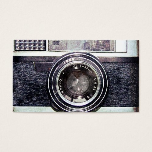 Old black camera business card template