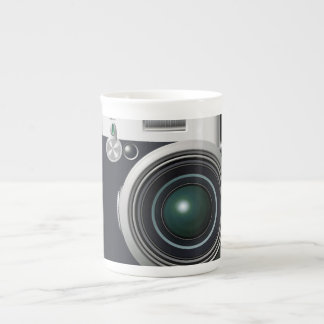 Old black camera bone china mug