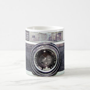 Old black camera coffee mug