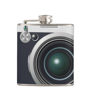 Old black camera flask