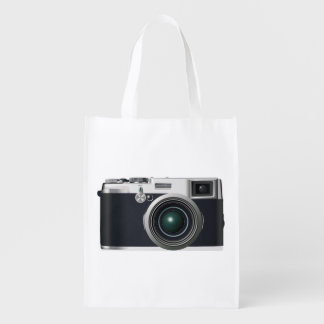 Old black camera grocery bag