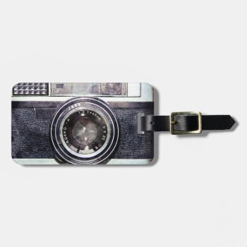 Old Black Camera Luggage Tag by jahwil at Zazzle