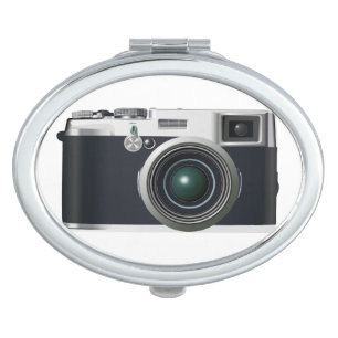 Old black camera makeup mirror