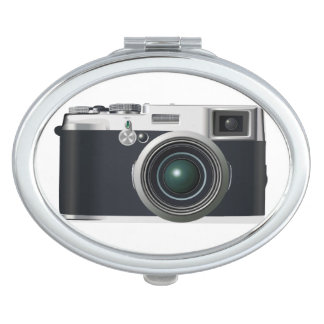 Old black camera makeup mirror