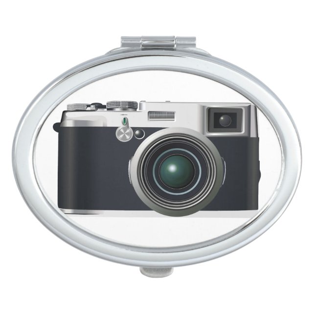 Old black camera makeup mirror (Front)