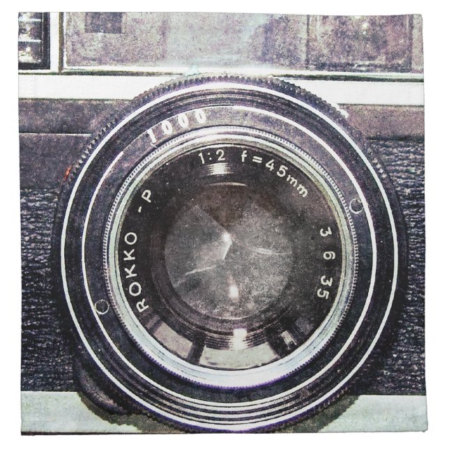 Old black camera napkin (Front)