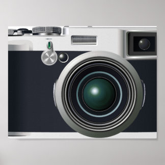 Old black camera poster