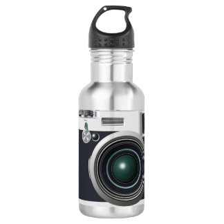 Old black camera stainless steel water bottle