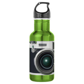 Old black camera stainless steel water bottle