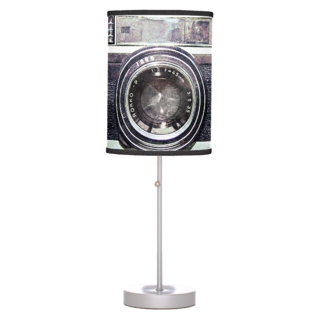 Old black camera table lamp (Front)