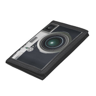Old black camera trifold wallet